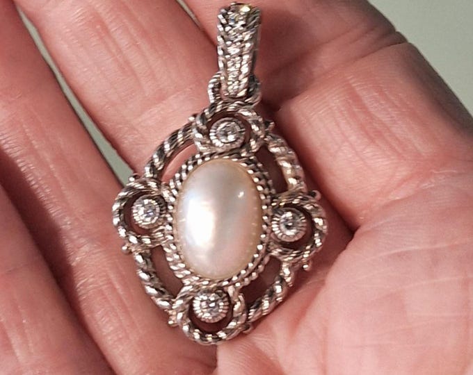 Judith Ripka Sterling Silver Mabe Pearl Pendant