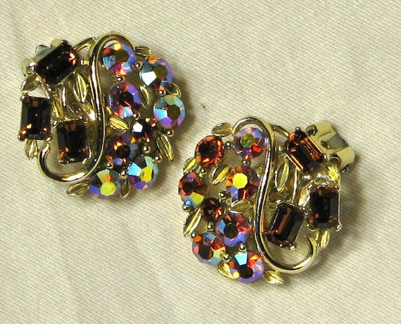 LISNER Multi-Colored Rhinestone Earrings - image 1