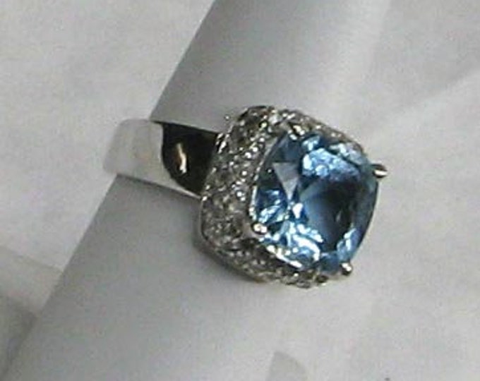 BEST BLUE AQUAMARINE Color 14K White Gold