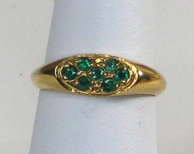 LOVELY DEEP GREENISH Emerald 18K Ring