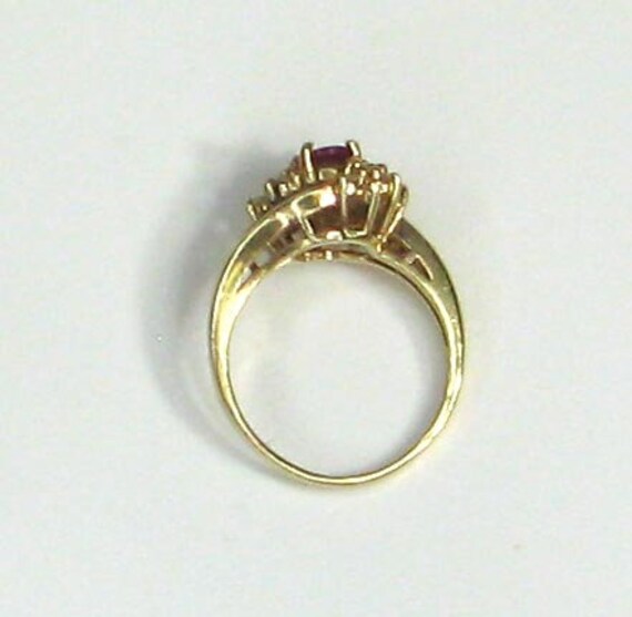 Vintage Natural Ruby Ring with Round and Square C… - image 5