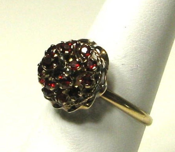 Garnet Tall Cluster Ring in Gold - image 1