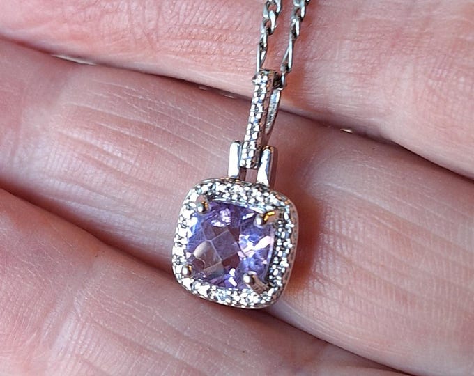 Sterling Silver Lilac Amethyst Pendant