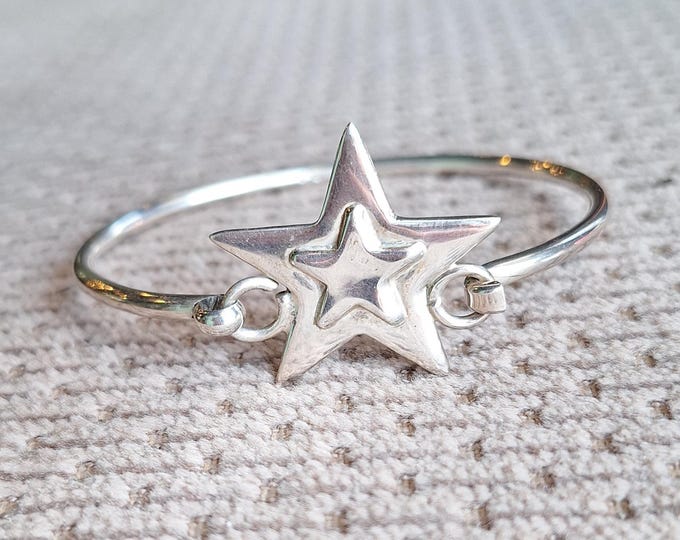 Sterling Silver Star Bangle Bracelet