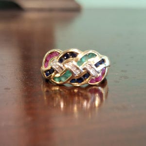 Gold Saphir Rubin Smaragd Diamant Überbrückungsband