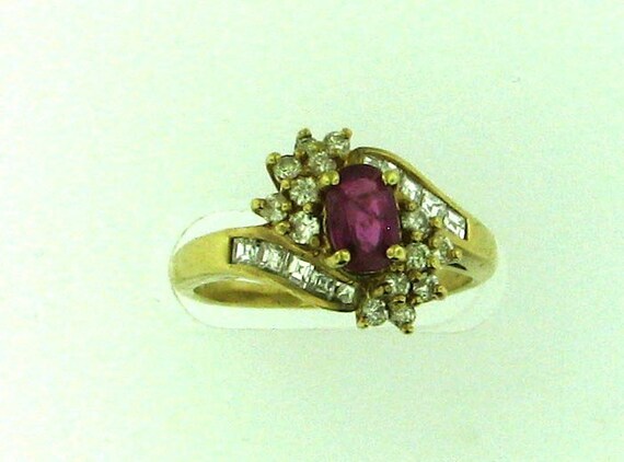 Vintage Natural Ruby Ring with Round and Square C… - image 6