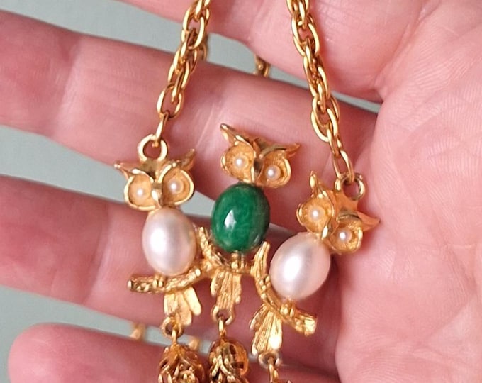 Vintage 70s Hobe Owl Necklace