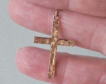 Vintage Victorian 14K Textured Cross