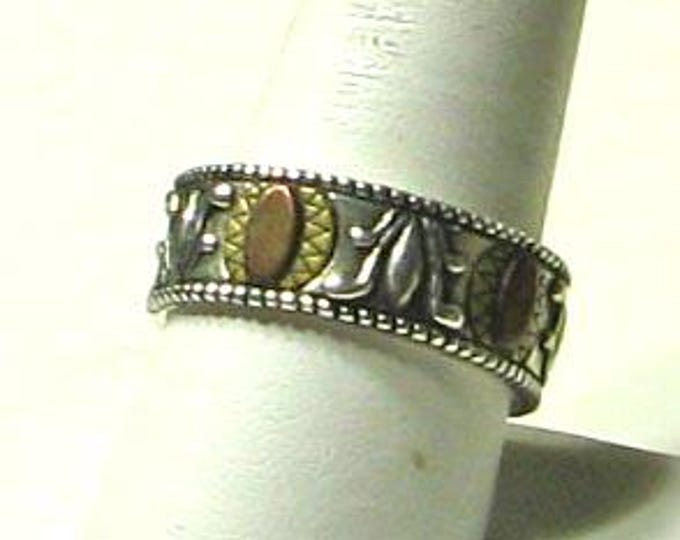 Carolyn Pollack Sterling Brass and Copper Designer Ring