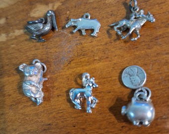 Vintage Sterling Silver Animal Charms