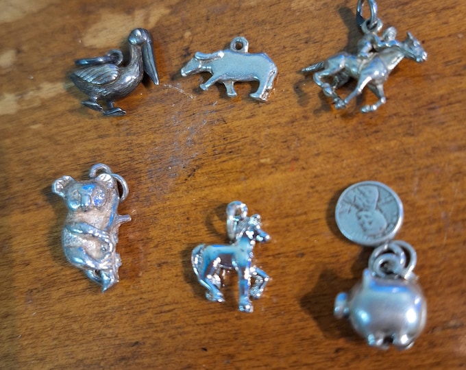 Vintage Sterling Silver Animal Charms