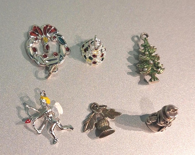 Sterling Silver Holiday Charms Christmas Valentine's Day