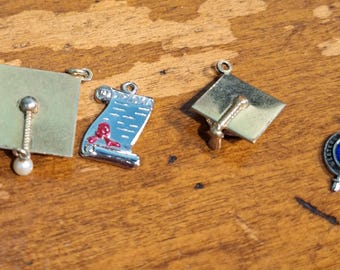 Vintage Graduation Cap Diploma and Western Reserve Pendant