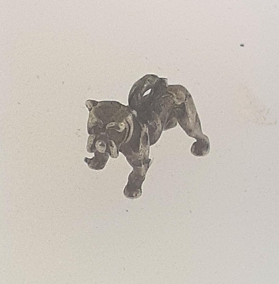 Vintage Sterling Silver Bulldog Charm Pendant - image 1