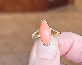 PEACH CORAL 14K Gold Ring