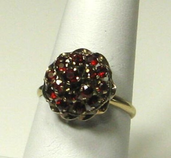 Garnet Tall Cluster Ring in Gold - image 5