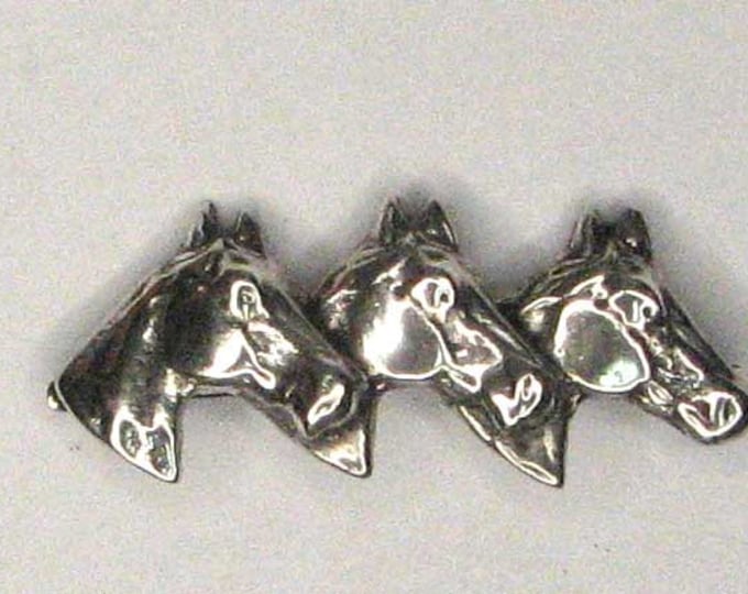 Sterling Silver Three Horse Brooch