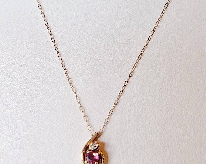 14KY Ruby and Diamond Bypass Pendant