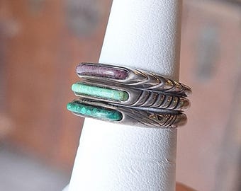 Carolyn Pollack Stackable Sterling Gemstone Ring Set