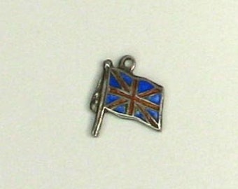 Vintage Sterling Silver British Flag Charm Pendant