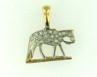 Gold Diamond Western Horse Pendant