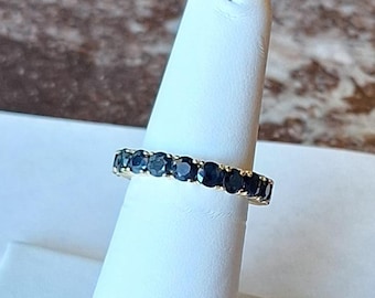 Yellow Gold Sapphire Eternity Band