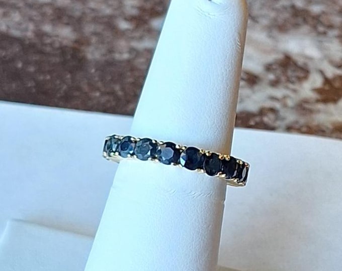 Yellow Gold Sapphire Eternity Band
