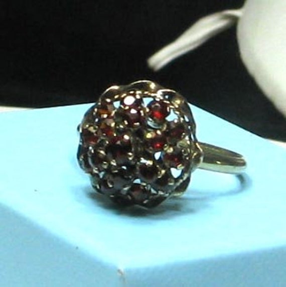 Garnet Tall Cluster Ring in Gold - image 4