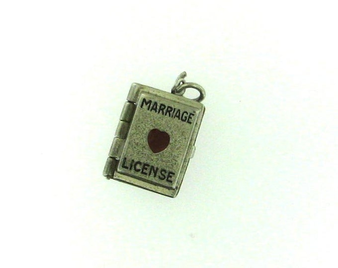 Vintage Sterling Silver Marriage Certificate Locket Charm