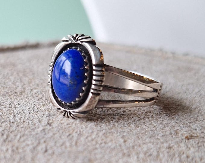 Sterling Silver Native American Lapis Lazuli Ring
