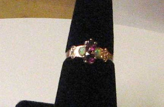 Vintage Victorian Garnet and Opal Ring - image 3