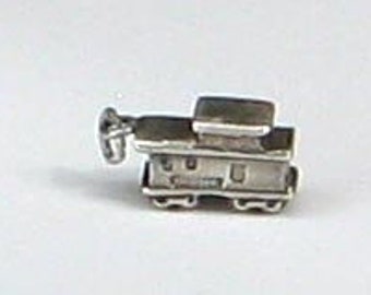 Vintage Sterling Silver Train Caboose Charm