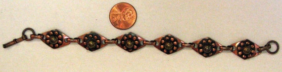 Vintage Retro Copper Link Bracelet - image 4