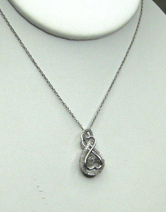 Sterling Silver Diamond Eternity Heart Pendant - image 3