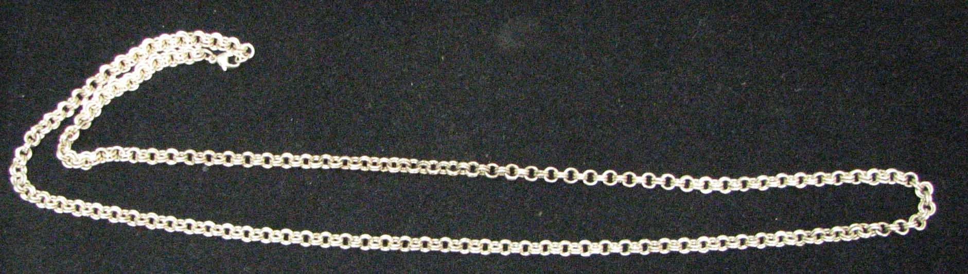 LONG HEAVY SILVER Double Rolo Chain