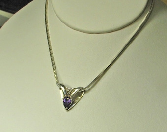 Sterling silver Purple Crystal and Diamond Slide