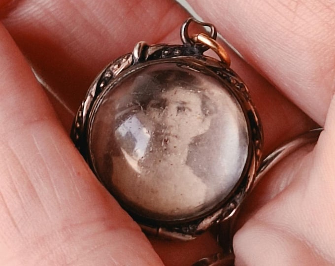 Vintage Edwardian Pools of Light Quartz Crystal Locket with Picture