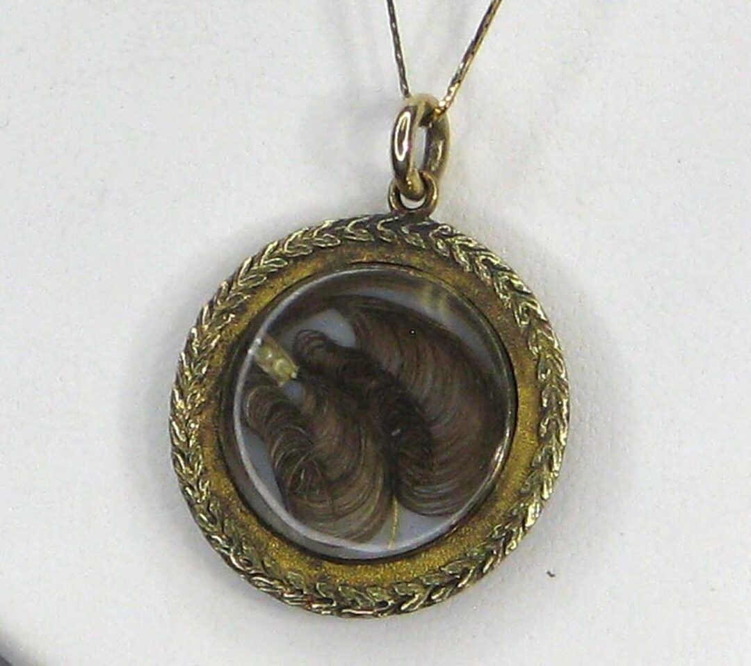 Vintage Victorian Edwardian Gold Hair Locket Etsy Canada
