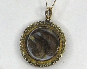 Vintage Victorian Edwardian Gold Hair Locket