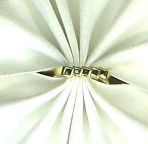 14K Yellow Gold Square Sapphire Band - image 7