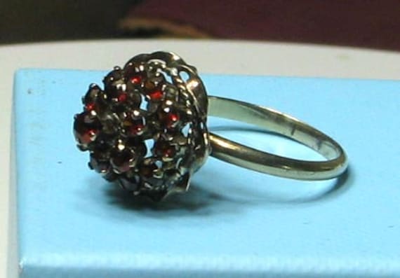 Garnet Tall Cluster Ring in Gold - image 2