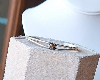Sterling Silver Southwestern Style Small Tiger Eye Cuff Bracelet