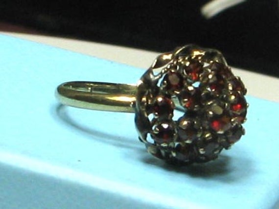 Garnet Tall Cluster Ring in Gold - image 6