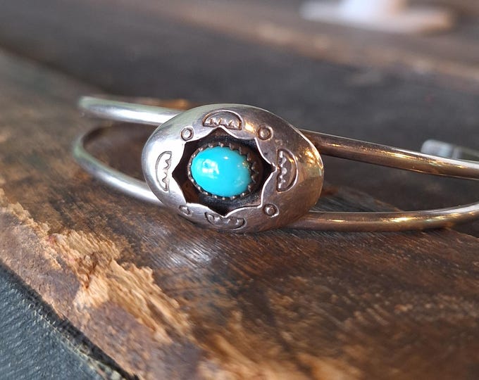 Carolyn Pollack Sterling Shadowbox Turquoise Cuff Bracelet