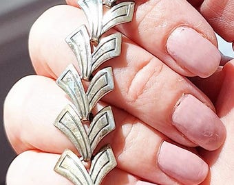 Sterling Silver Chevron Link Bracelet