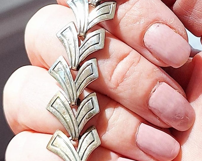 Sterling Silver Chevron Link Bracelet