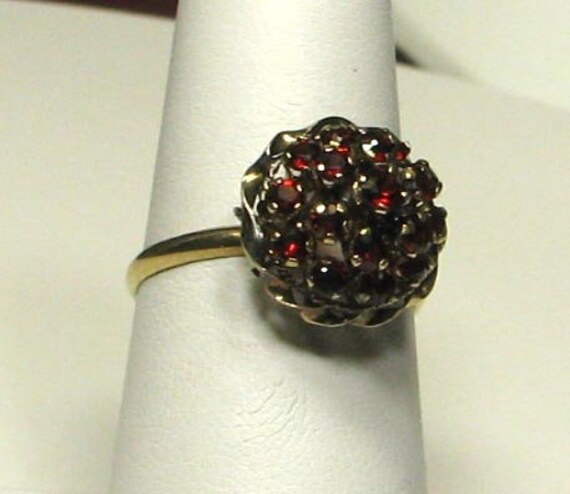 Garnet Tall Cluster Ring in Gold - image 7