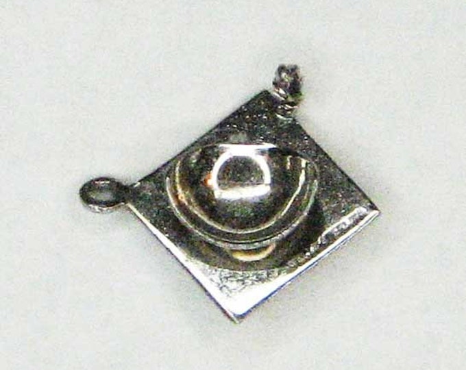 Sterling Silver Graduation Cap Charm Pendant