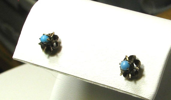 Vintage Victorian Turquoise Glass Bead Earring St… - image 6