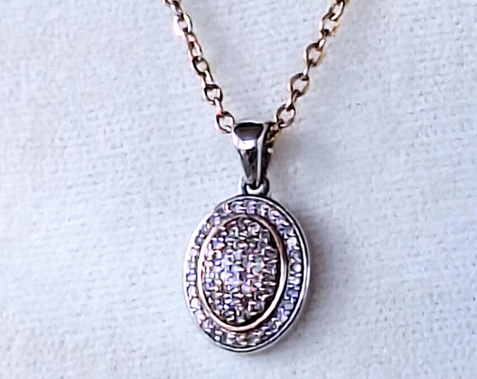Small 14K White and Yellow Gold Diamond Pendant